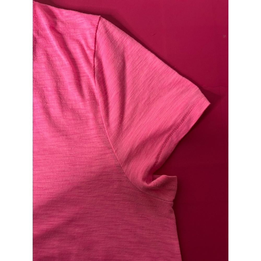 LILLY PULITZER Womens Pink V-Neck Slub Knit Short Sleeve T-Shirt M Lightweight - Picture 10 of 10